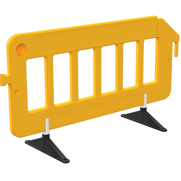 Crowd barrier | made of plastic | fence element yellow | without film